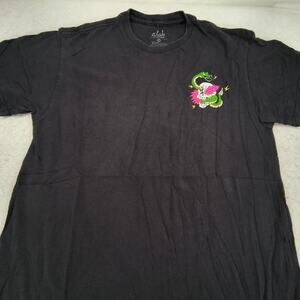 ALAB Casual Crew Neck Graphic Short Sleeve Shirt Mens Size Medium M Black